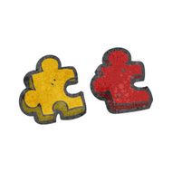 retro cartoon puzzle piece