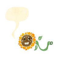 happy retro cartoon flower