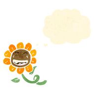 retro cartoon sunflower N2