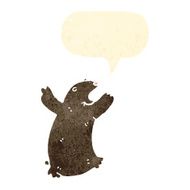 roaring bear retro cartoon