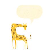 retro cartoon giraffe with speech bubble N2