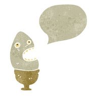 retro cartoon talking egg