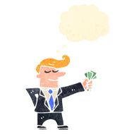 retro cartoon man in suit with cash