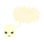 cartoon shrieking skull N11