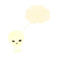 cartoon skull with thought bubble N84