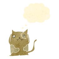 retro cartoon cat with thought bubble N8