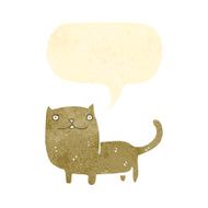 retro cartoon cat with speech bubble N7