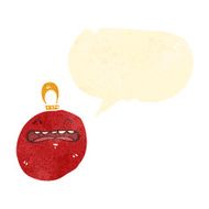 retro cartoon chirstmas bauble with face