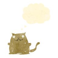 retro cartoon cat with thought bubble N9