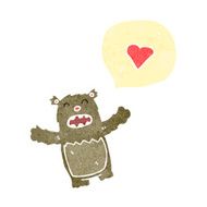 cartoon teddy bear and love heart