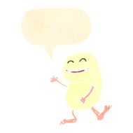 retro cartoon happy monster