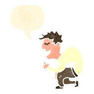 retro cartoon man giving advice