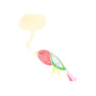 retro cartoon singing bird N2