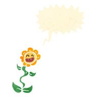 retro cartoon flower N8