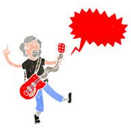 retro cartoon electric guitar player N2