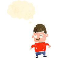 retro cartoon boy with thought bubble N2