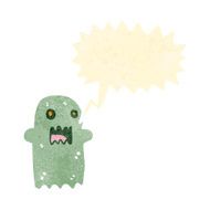 retro cartoon ghost with speech bubble N2