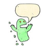retro cartoon ghost with speech bubble N3