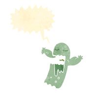 retro cartoon ghost with speech bubble N4