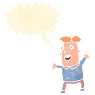 retro cartoon crazy happy man