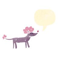 retro cartoon poodle dog