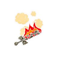 retro cartoon flaming sword N2