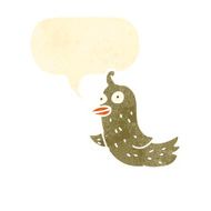 retro cartoon funny bird