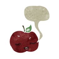 retro cartoon talking apple N2