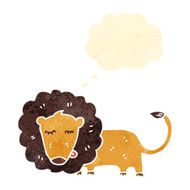 retro cartoon lion with thougth bubble