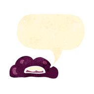 retro cartoon lips with speech bubble