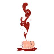 retro cartoon blood spurting severed head