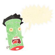 retro cartoon frankenstein monster face N2