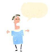 retro cartoon happy man with speech bubble