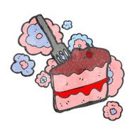 retro cartoon slice of cake N2