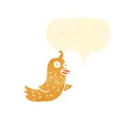 retro cartoon talking bird