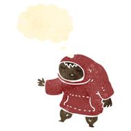 retro cartoon boy in hooded sweatshirt