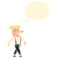 retro cartoon proud blond man walking