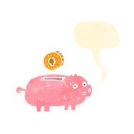 retro cartoon piggy bank N2