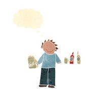 child&#039;s drawing of a man in pub