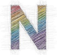 Hand draw font LETTER N