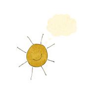 child&#039;s drawing of a happy sun