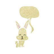 retro cartoon rabbit with speech bubble N2