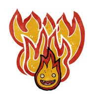 retro cartoon fire character N2