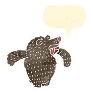 retro cartoon bear with speech bubble N4