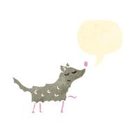 retro cartoon little dog with speech bubble N2
