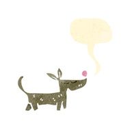 retro cartoon little dog with speech bubble N3