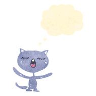 retro cartoon cat with thought bubble N11