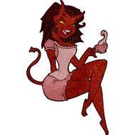 retro cartoon devil girl N2