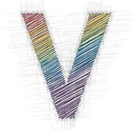 Hand draw font LETTER V