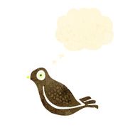 retro cartoon bird with thought bubble N3